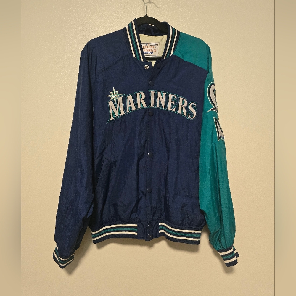 EUC Men's Vintage 90's MLB Seattle Mariners Starter Windbreaker Jacket Large